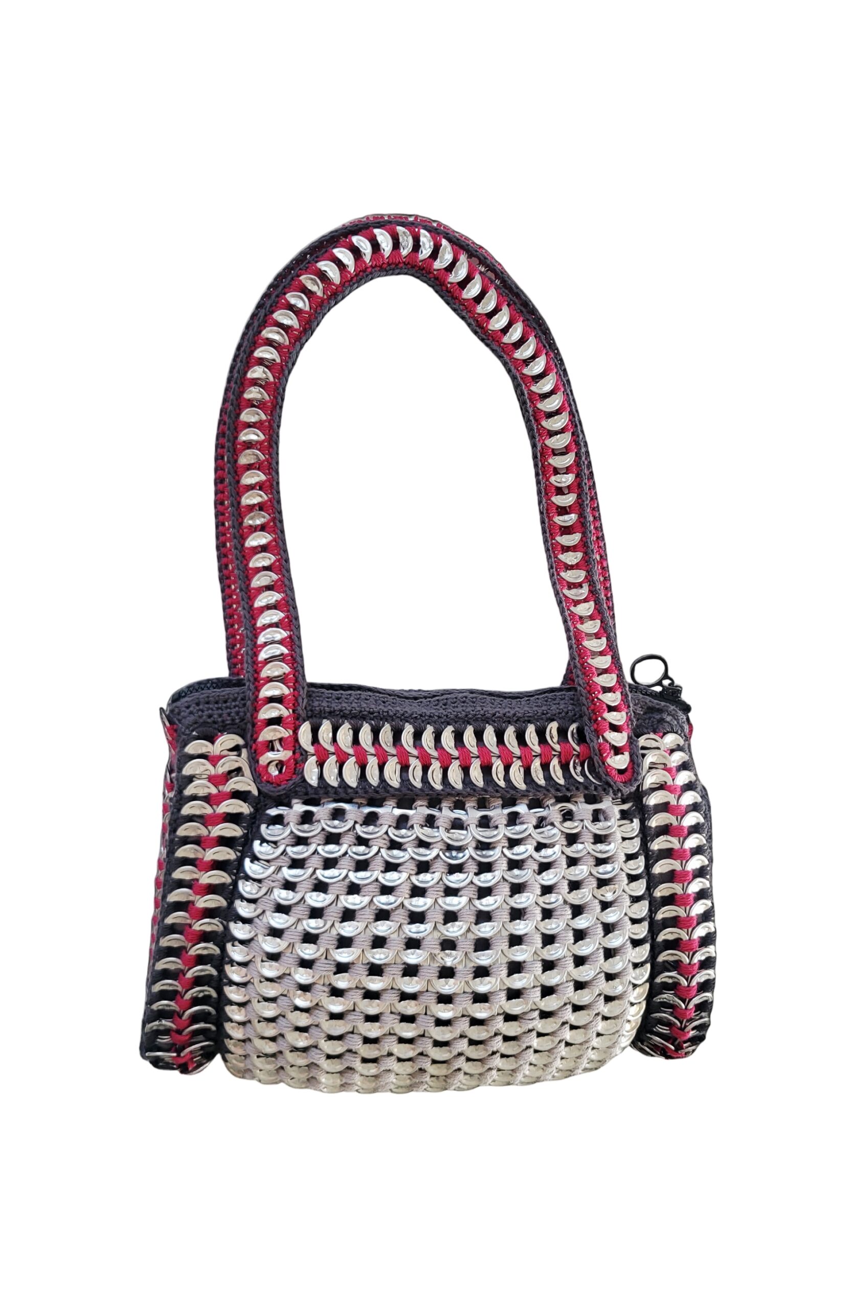 SAC CAPSULES "GINA" Beige/Noir/Cerise